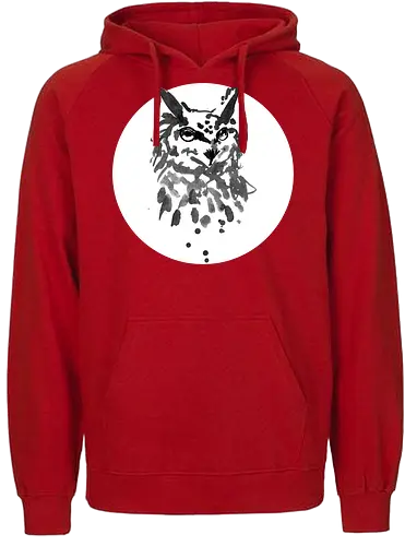 owl on white - owl, eule, sumi-e, tier, vogel, bird, japan - Fairtrade Hoodie
