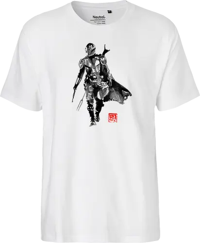 mando - tv, scifi, space opera, Mando, sumi-e - Fairtrade T-Shirt