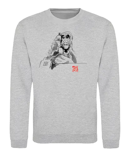 alf at the phone - alf, alien, Phone, tv, serie, sumi-e - Sweatshirt