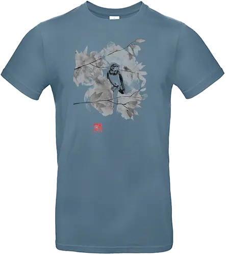 bird in a tree - tree, bird, sumi-e, art, nature - Standard T-Shirt