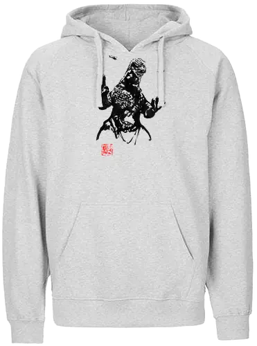 cool monster - film, movie, sumi-e, kaiju, monster - Fairtrade Hoodie