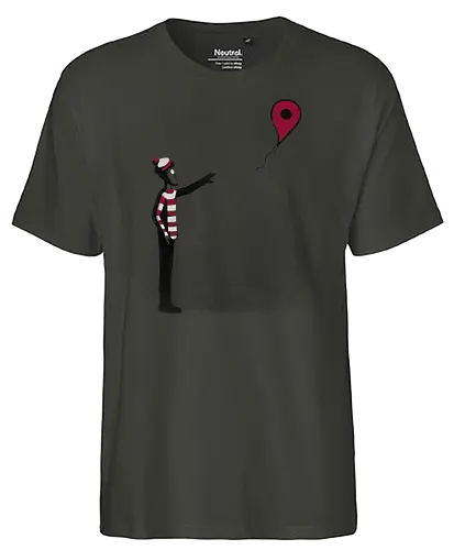 Never Found! - walter, wally, banksy, maps, marker, you are here - Fairtrade T-Shirt