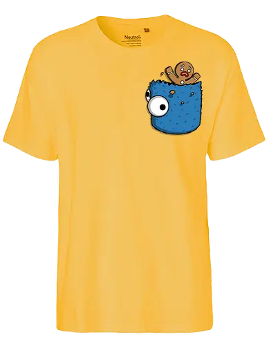 Om Nom Pocket! - fun, cookie, pocket - Fairtrade T-Shirt