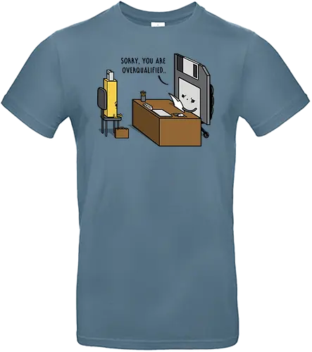 Overqualified! - it, fun, Floppy Disk, Usb Stick, Overqualified, Überqualifiziert - Standard T-Shirt