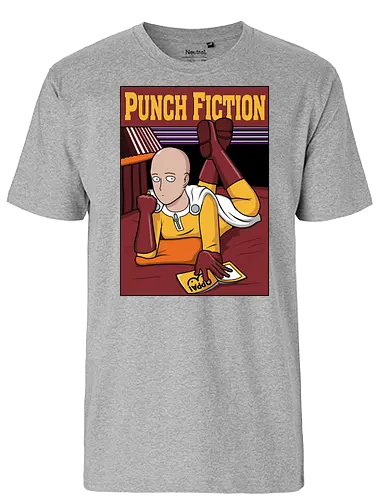 Punch Fiction! - anime, saitama, One punch, man, mashup, Retro - Fairtrade T-Shirt