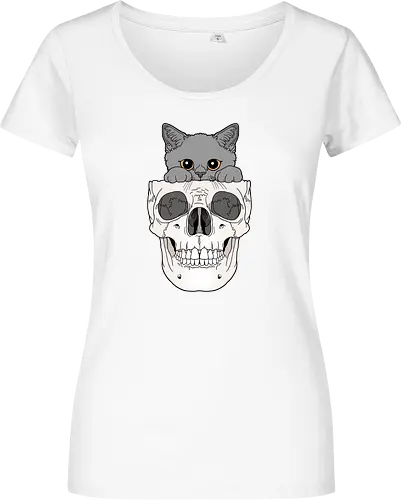 Grey Kitty & Skull