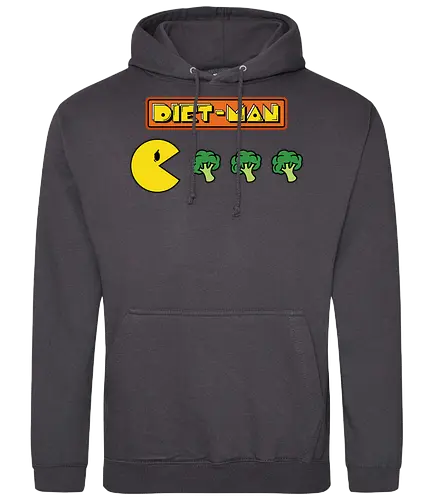 Diet-Man! - gaming, pac, man, Diet, brokkoli - Standard Hoodie