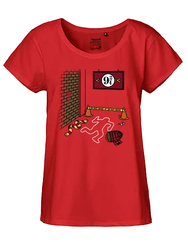 Platform 9 2/4! - Train Station, Crime Scene, Accident, No magic, Trap, fun, movie - Fairtrade Girl Shirt