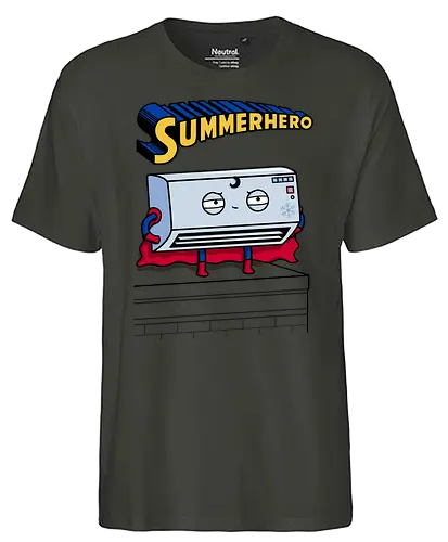 Summerhero! - fun, summer, hero, Aircondition, held, Klimaanlage, Ht - Fairtrade T-Shirt
