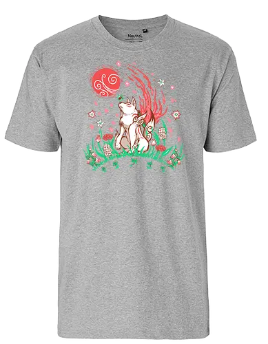 Wolf Blossom Breeze - wolf, amaterasu, okami, goddess, japan, videogame, rpg - Fairtrade T-Shirt