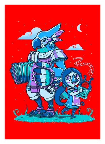 Play the Medley - legend, Kass, bird, wind, waker, song, Medli - Artprint