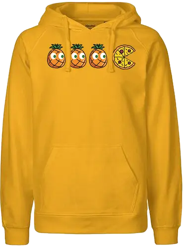 Pizza-Man! - pac, man, ananas, pizza, Omnomnom, pinpple - Fairtrade Hoodie