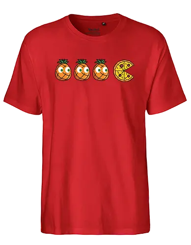 Pizza-Man! - pac, man, ananas, pizza, Omnomnom, pinpple - Fairtrade T-Shirt