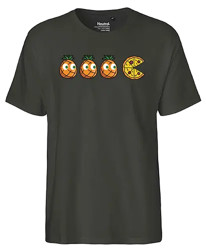Pizza-Man! - pac, man, ananas, pizza, Omnomnom, pinpple - Fairtrade T-Shirt
