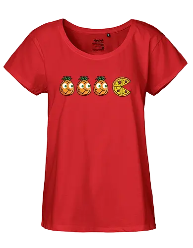 Pizza-Man! - pac, man, ananas, pizza, Omnomnom, pinpple - Fairtrade Girl Shirt