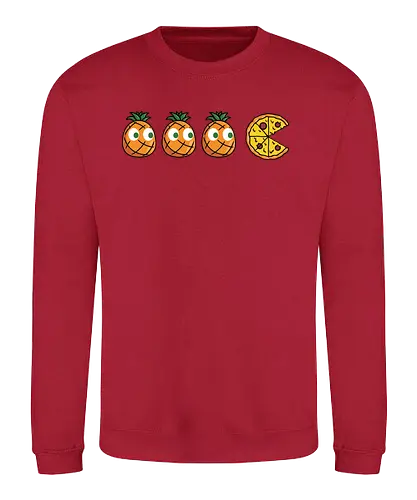 Pizza-Man! - pac, man, ananas, pizza, Omnomnom, pinpple - Sweatshirt