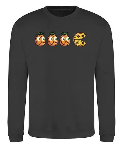 Pizza-Man! - pac, man, ananas, pizza, Omnomnom, pinpple - Sweatshirt