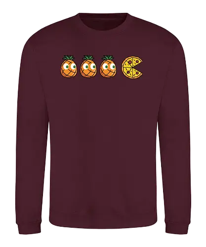 Pizza-Man! - pac, man, ananas, pizza, Omnomnom, pinpple - Sweatshirt