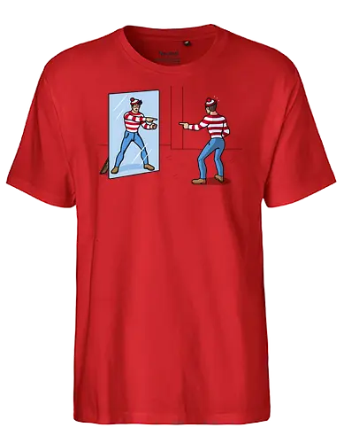 Finding Himself! - Finding Waldo, Wo ist Walter, mirror - Fairtrade T-Shirt