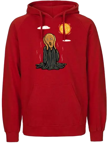 The Scream of Summer! - Melting, Munch, sun, hot - Fairtrade Hoodie