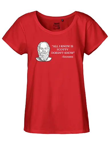 True Knowledge! - eurotrip, scotty, socrates, knowledge - Fairtrade Girl Shirt