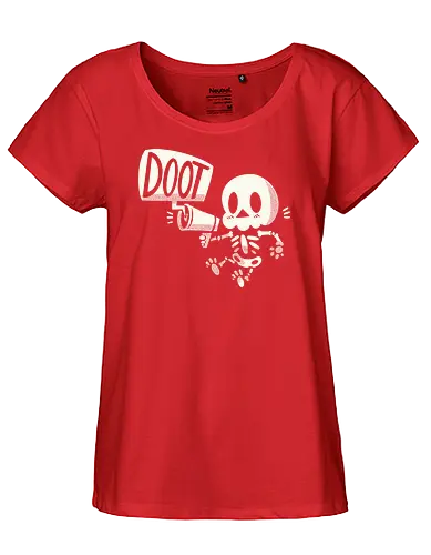 DOOT Skeleton - skull, skeleton, skelett, Trumpet, meme, doot - Fairtrade Girl Shirt