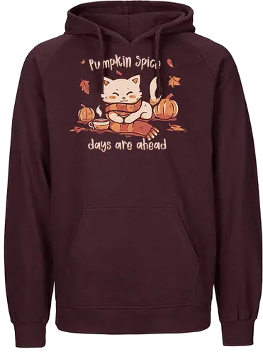 Pumpkin Spice Days - PSL, Pumpkin Spice, cat, katze, herbst, autumn - Fairtrade Hoodie