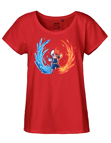 Best Hot and Cold Hero - water, fire, MhA, academia - Fairtrade Girl Shirt