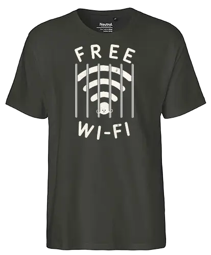 Free Wifi - wifi, internet, jail, Prison - Fairtrade T-Shirt