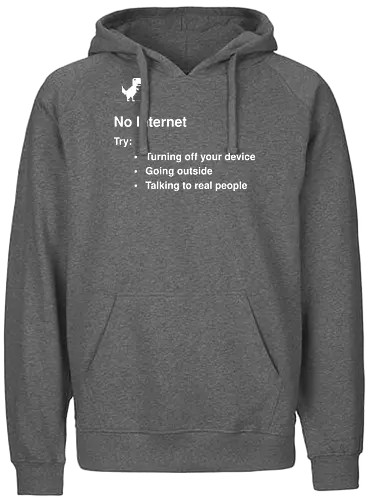 Outernet - offline, dino, internet - Fairtrade Hoodie