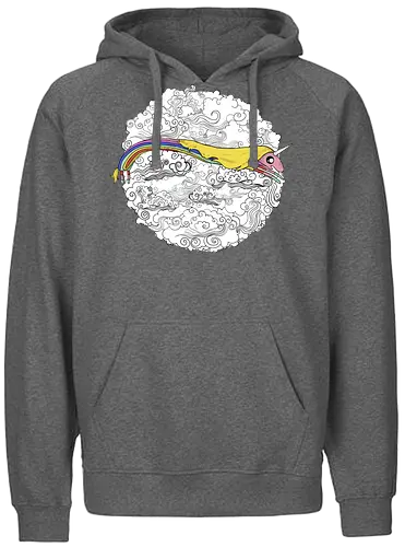 Lady in the sky - adventure, time, Lady, unicorn, Sky, Korn - Fairtrade Hoodie