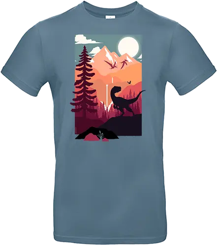 Retro Jurassic Outdoors - jurassic, dinosaur, dino - Standard T-Shirt