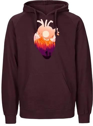 Explore the paths of your heart. - herz, hiking, outdoor, heart - Fairtrade Hoodie