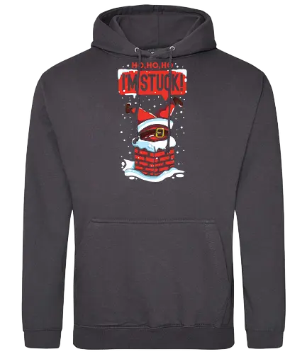 Ho ho ho I'm Stuck ! - christmas, weihnachten, Santa, chimney - Standard Hoodie