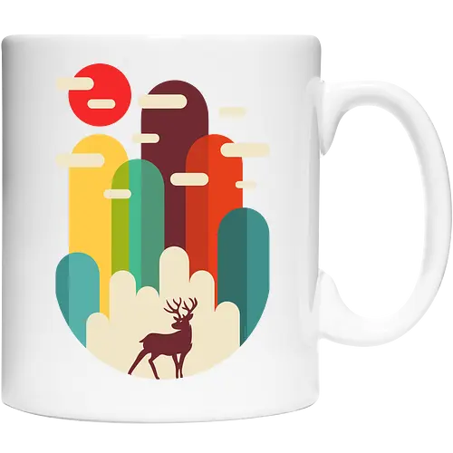 Mountains Deer Minimalist