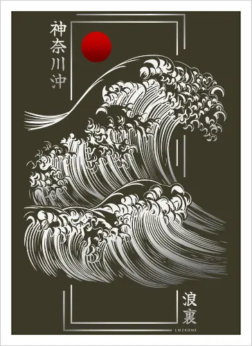Modern Kanagawa's Wave - Silver