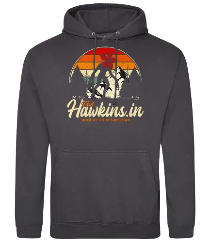 Retro Visit Hawkins.in - strange, things, hawkins - Standard Hoodie