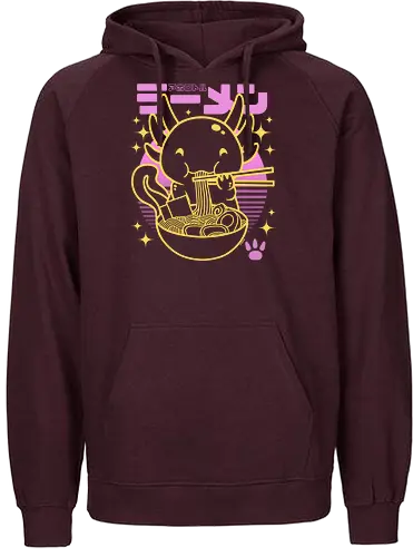 Axolotl ramen sunset neon - ramen, Axolotl, neon, 80s - Fairtrade Hoodie