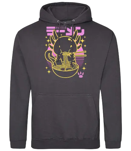 Axolotl ramen sunset neon - ramen, Axolotl, neon, 80s - Standard Hoodie