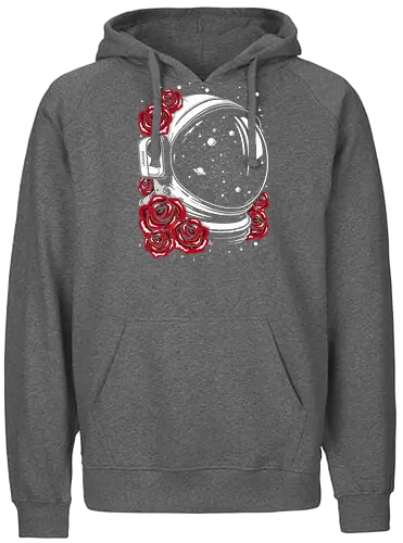 Astronaut helmet of roses - rosen, astronaut, space - Fairtrade Hoodie