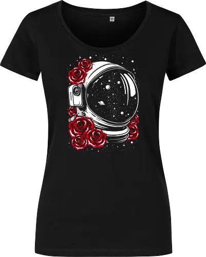 Astronaut helmet of roses