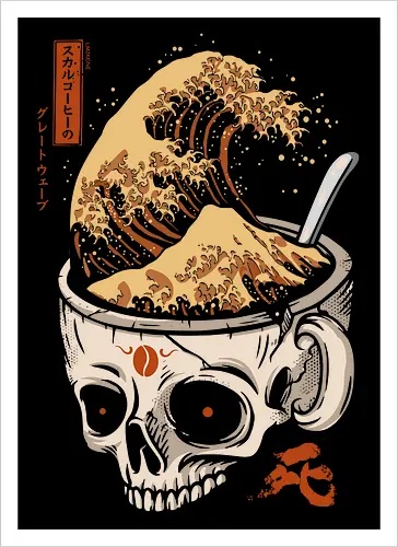 The Great Wave of Skull Coffee