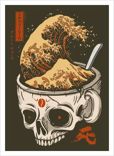 The Great Wave of Skull Coffee