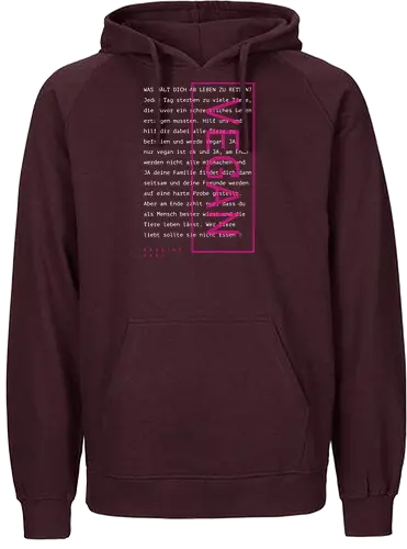 Vegan Text.D -transparent - Fairtrade Hoodie