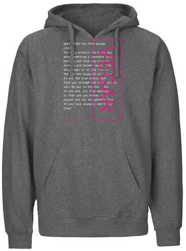 Vegan Text.E-transparent - Fairtrade Hoodie