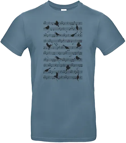 Birds on musical notes - black - bird, songbird, vogel, noten - Standard T-Shirt