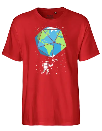 D20 earth astronaut - earth, w20, dice, würfel, astronaut - Fairtrade T-Shirt