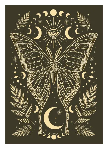 Occult Mystical Moon Moth