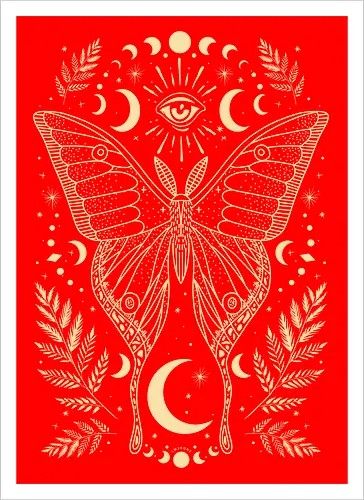 Occult Mystical Moon Moth