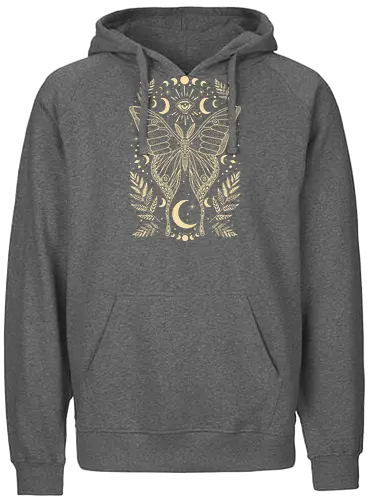 Occult Mystical Moon Moth - occult, witch, mystic - Fairtrade Hoodie